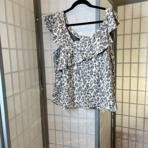 Anthropologie Dolan black and white leopard print top size XL